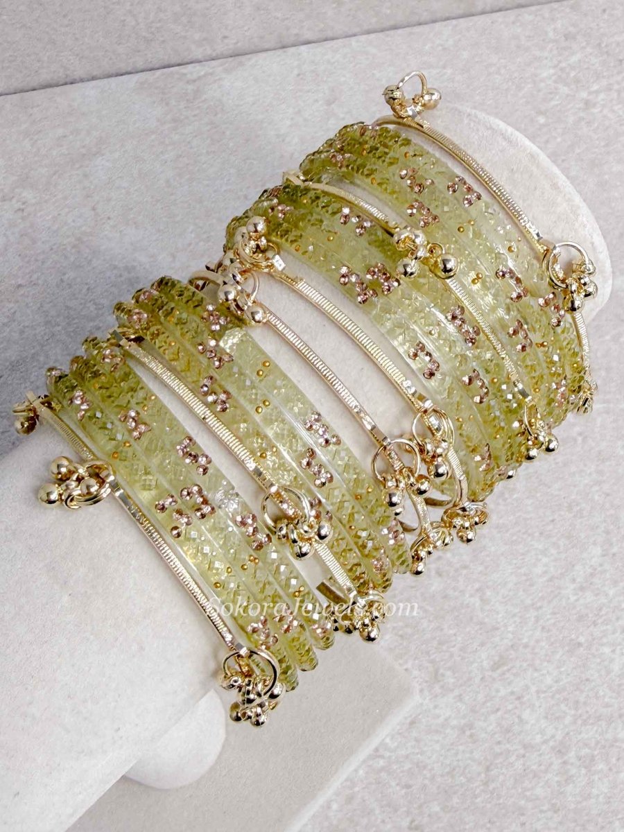 New! Viral Kashmiri Glass Bangle Set with Ghungroo - SOKORA JEWELSNew! Viral Kashmiri Glass Bangle Set with GhungrooBANGLES