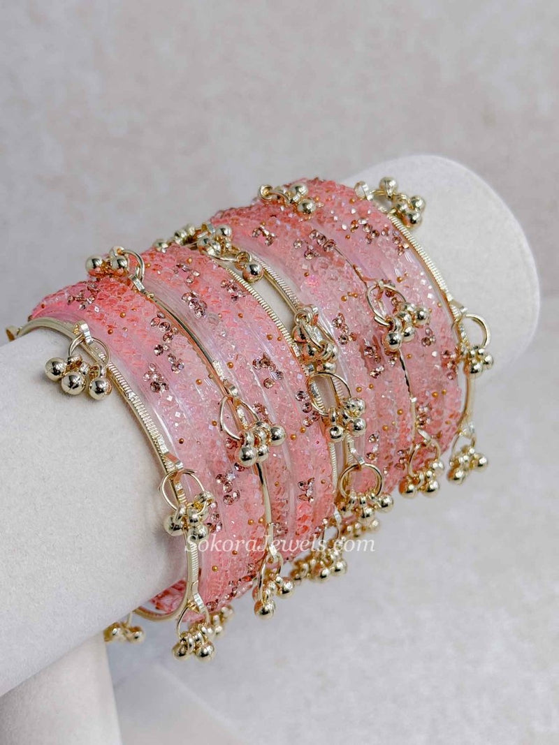 New! Viral Kashmiri Glass Bangle Set with Ghungroo - SOKORA JEWELSNew! Viral Kashmiri Glass Bangle Set with GhungrooBANGLES
