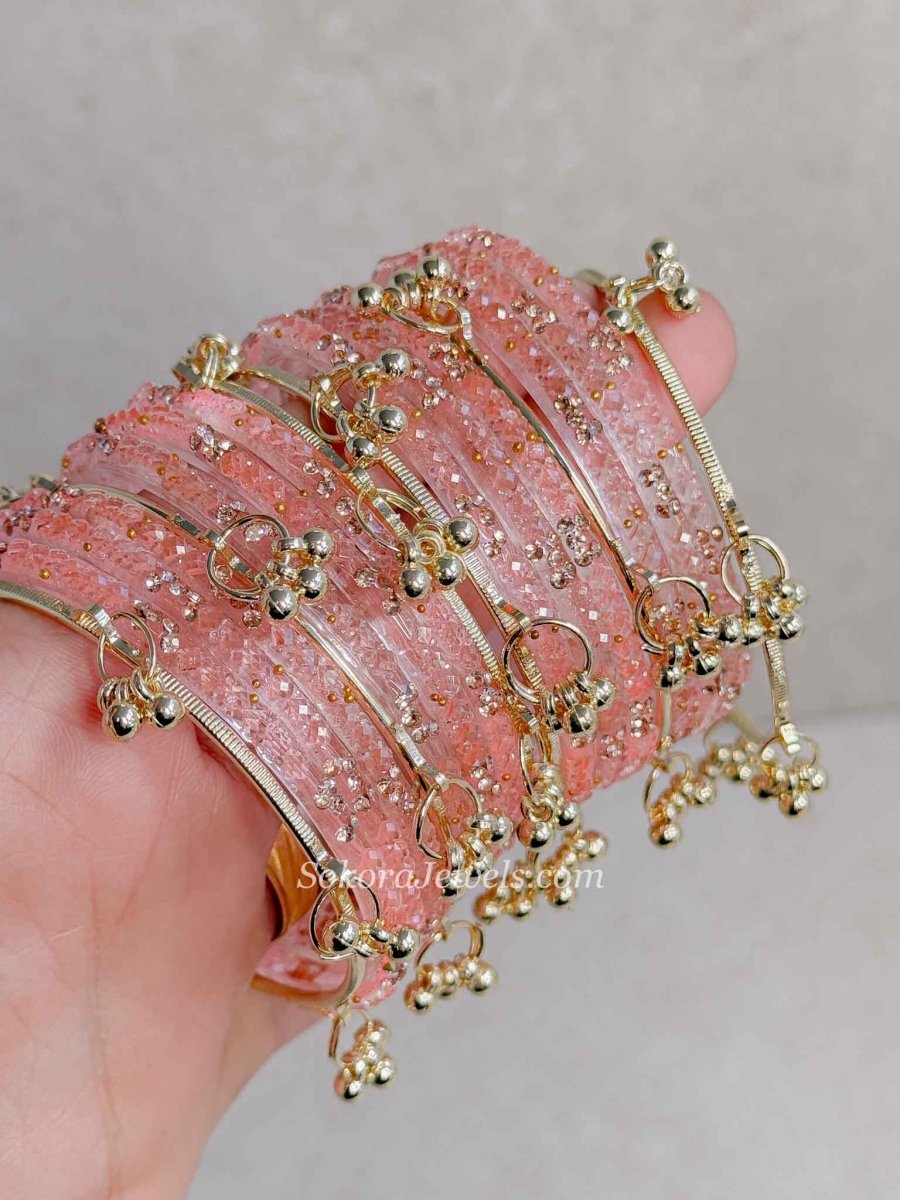 New! Viral Kashmiri Glass Bangle Set with Ghungroo - SOKORA JEWELSNew! Viral Kashmiri Glass Bangle Set with GhungrooBANGLES