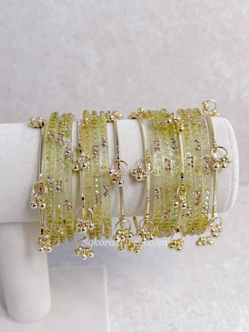 New! Viral Kashmiri Glass Bangle Set with Ghungroo - SOKORA JEWELSNew! Viral Kashmiri Glass Bangle Set with GhungrooBANGLES