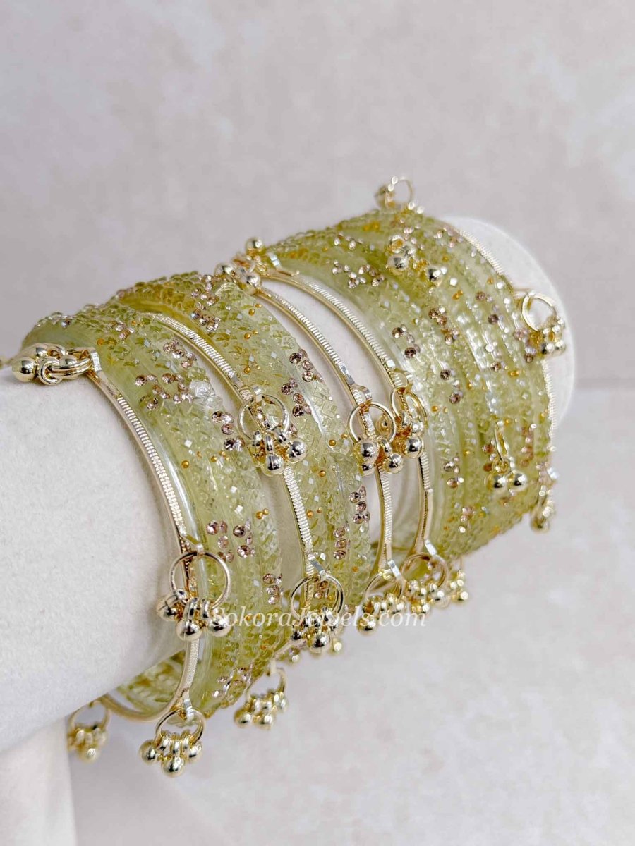 New! Viral Kashmiri Glass Bangle Set with Ghungroo - SOKORA JEWELSNew! Viral Kashmiri Glass Bangle Set with GhungrooBANGLES