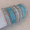 Nida Mini Bangle Set - Silver Blue - SOKORA JEWELSNida Mini Bangle Set - Silver BlueBANGLES