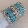 Nida Mini Bangle Set - Silver Blue - SOKORA JEWELSNida Mini Bangle Set - Silver BlueBANGLES