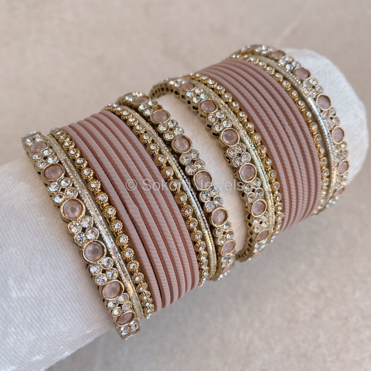 Nida Mini Bangle Set - Taupe - SOKORA JEWELSNida Mini Bangle Set - TaupeBANGLES