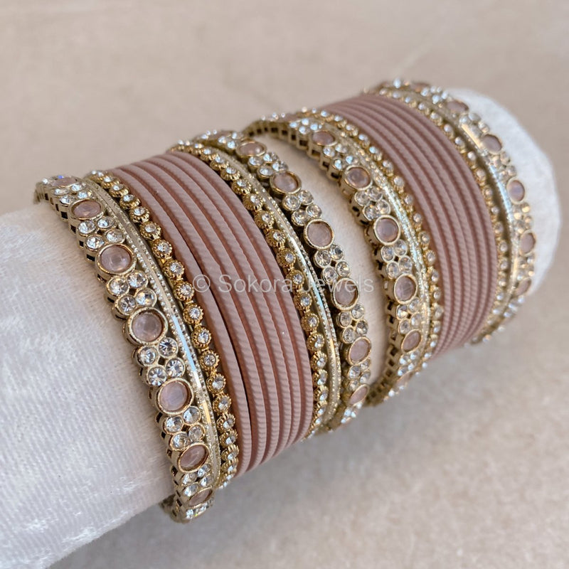 Nida Mini Bangle Set - Taupe - SOKORA JEWELSNida Mini Bangle Set - TaupeBANGLES