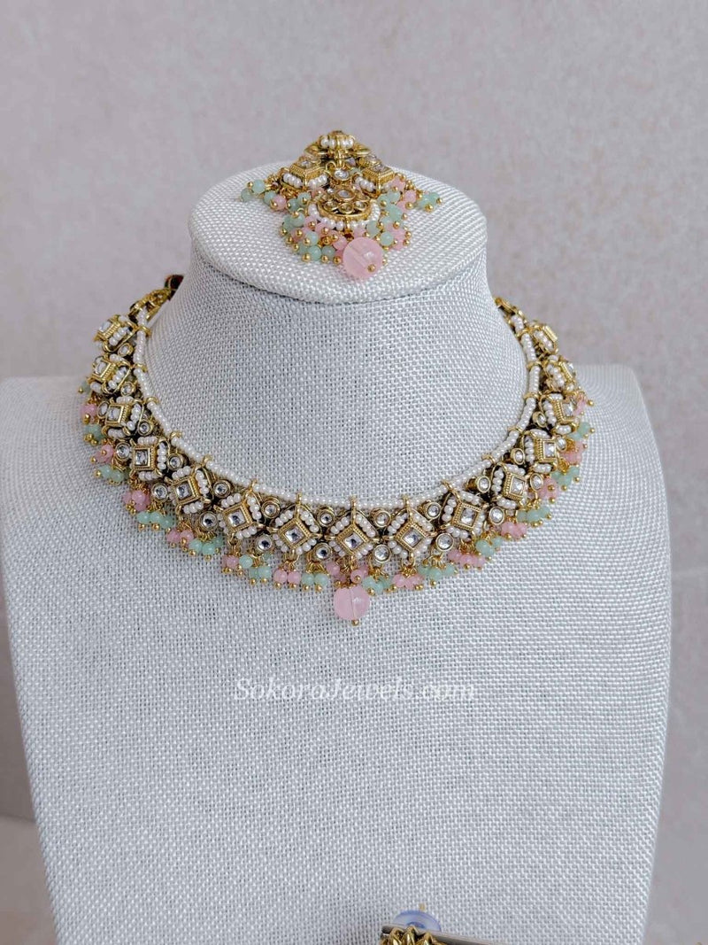 Nila Faux Kundan sets - Pastel - SOKORA JEWELSNila Faux Kundan sets - PastelNECKLACE SETS