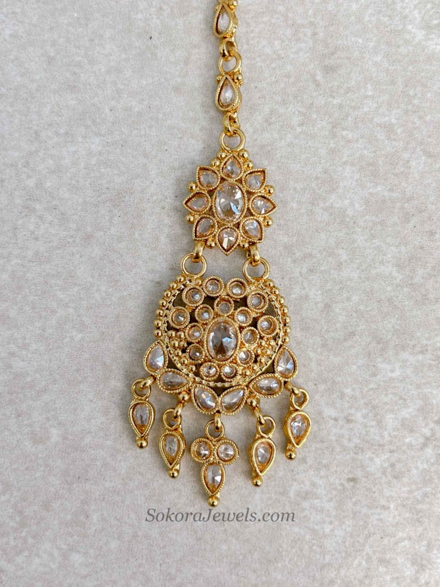 Nimmi Gold Crystal Necklace set - SOKORA JEWELSNimmi Gold Crystal Necklace setNECKLACE SETS