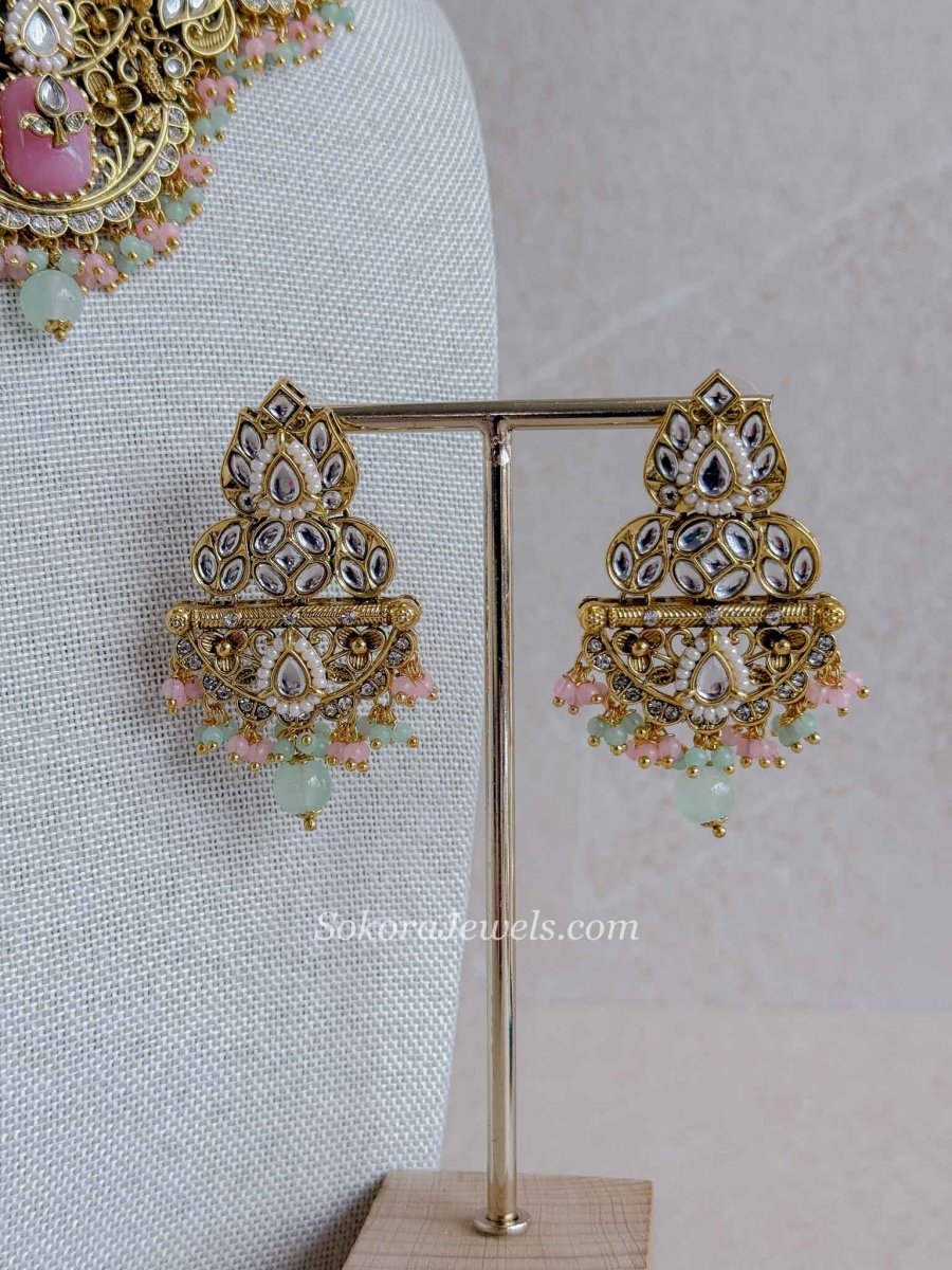 Nimra Faux Kundan Choker Set - Pastel - SOKORA JEWELSNimra Faux Kundan Choker Set - Pastel