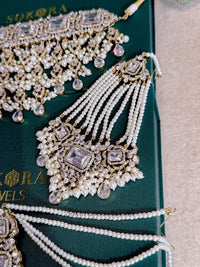 Noor Mahal Pearl Bridal Choker Set - SOKORA JEWELSNoor Mahal Pearl Bridal Choker SetNECKLACE SETS