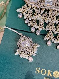 Noor Mahal Pearl Bridal Choker Set - SOKORA JEWELSNoor Mahal Pearl Bridal Choker SetNECKLACE SETS