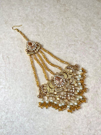 Nura Golden Jhumar - Amber Yellow - SOKORA JEWELSNura Golden Jhumar - Amber Yellow