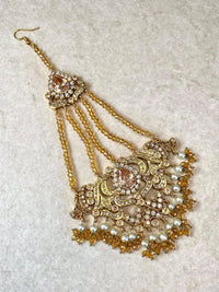 Nura Golden Jhumar - Amber Yellow - SOKORA JEWELSNura Golden Jhumar - Amber Yellow