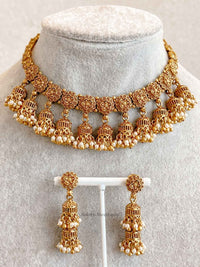 Nura Jhumka Detail Necklace set - SOKORA JEWELSNura Jhumka Detail Necklace setNECKLACE SETS