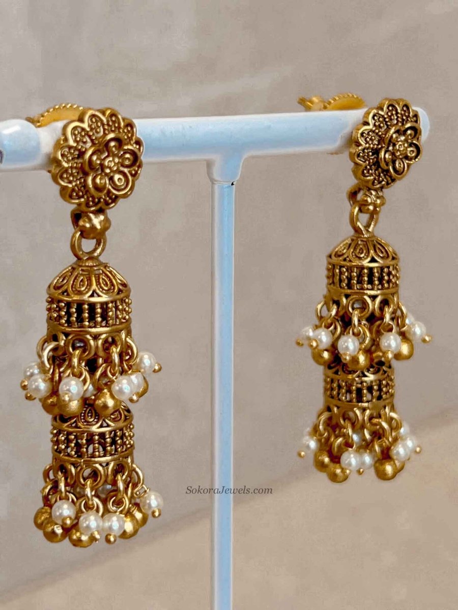 Nura Jhumka Detail Necklace set - SOKORA JEWELSNura Jhumka Detail Necklace setNECKLACE SETS