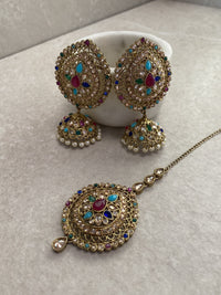 Jhumka Earring & Tikka set - Champagne