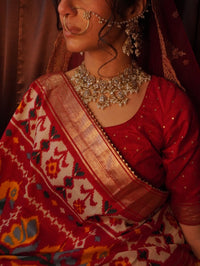 Omniya Bridal Necklace Set - White & Gold - SOKORA JEWELSOmniya Bridal Necklace Set - White & Gold