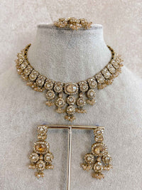 Oval Gem Champagne Necklace set - SOKORA JEWELSOval Gem Champagne Necklace set
