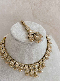 Oval Gem Champagne Necklace set - SOKORA JEWELSOval Gem Champagne Necklace set