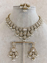 Oval Gem Clear Necklace set - SOKORA JEWELSOval Gem Clear Necklace set