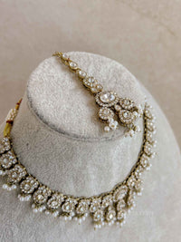 Oval Gem Clear Necklace set - SOKORA JEWELSOval Gem Clear Necklace set