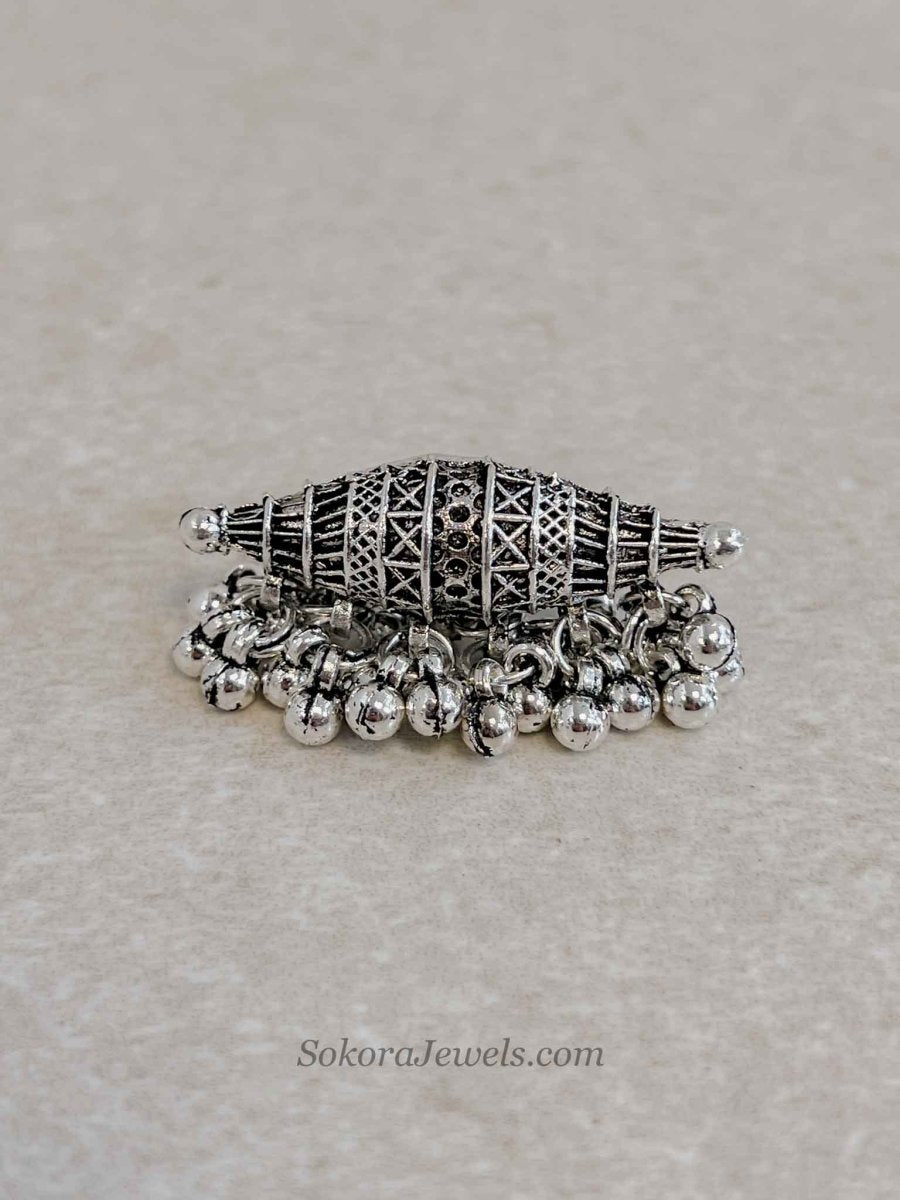Oxidised Silver Barrel Statement Ring - SOKORA JEWELSOxidised Silver Barrel Statement RingRING