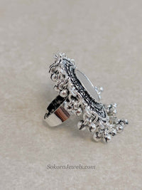 Oxidised Silver Navratri Ring - SOKORA JEWELSOxidised Silver Navratri RingRING