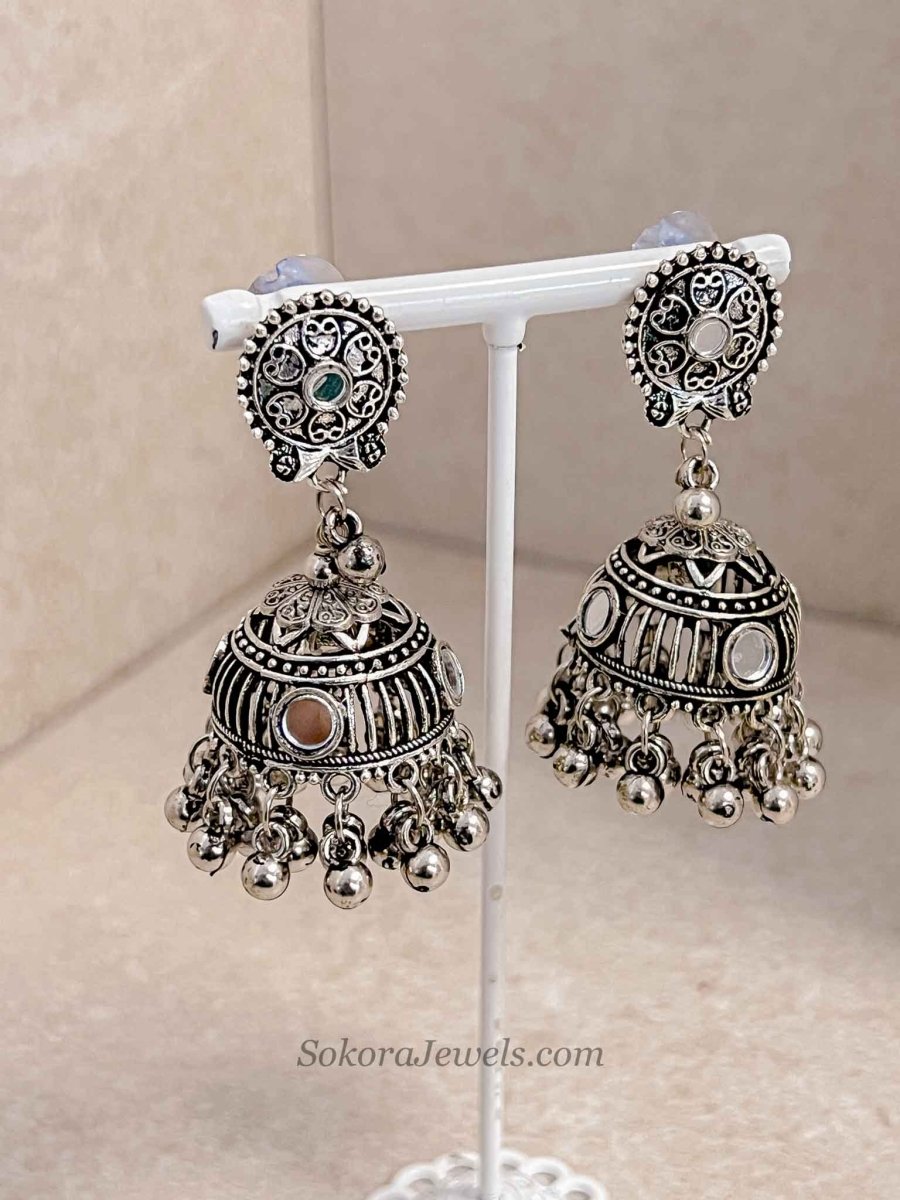 Oxidised Silver Necklace and Bracelet set - SOKORA JEWELSOxidised Silver Necklace and Bracelet set
