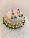 Pachi Kundan Set - Ruby & Green - SOKORA JEWELSPachi Kundan Set - Ruby & GreenNECKLACE SETS