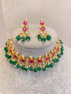 Pachi Kundan Set - Ruby & Green - SOKORA JEWELSPachi Kundan Set - Ruby & GreenNECKLACE SETS