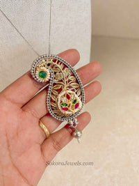 Paisley Pendant Long Necklace and Earring Set - SOKORA JEWELSPaisley Pendant Long Necklace and Earring Set