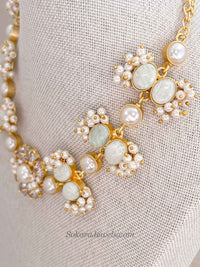 Pale Mint Gem Stone Necklace Set - SOKORA JEWELSPale Mint Gem Stone Necklace Set