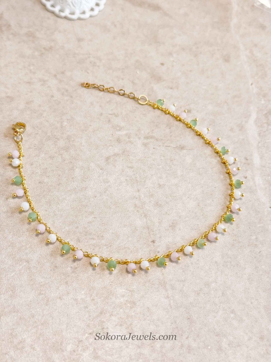 Pastel Bead Anklet - SOKORA JEWELSPastel Bead Anklet
