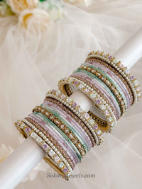 Pastel Blossom Crystal Bangle Set - SOKORA JEWELSPastel Blossom Crystal Bangle SetBANGLES