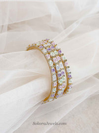 Pastel Blossom Crystal Bangles - SOKORA JEWELSPastel Blossom Crystal BanglesBANGLES