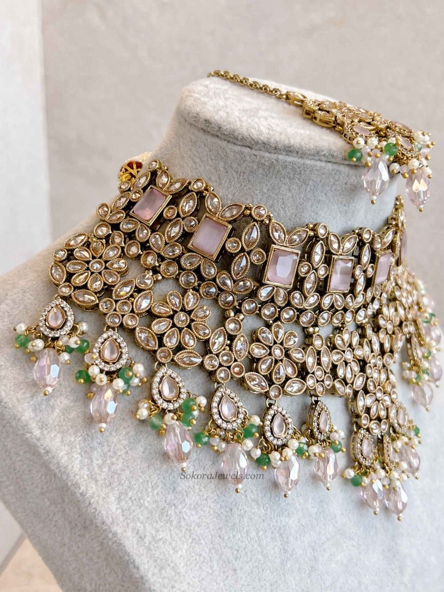 Pastel Bridal Choker Set - SOKORA JEWELSPastel Bridal Choker Setnecklace sets