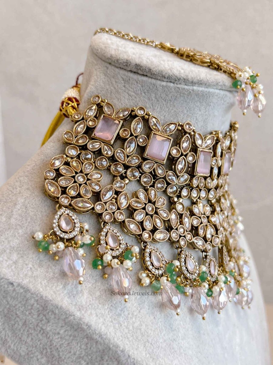 Pastel Bridal Choker Set - SOKORA JEWELSPastel Bridal Choker Setnecklace sets