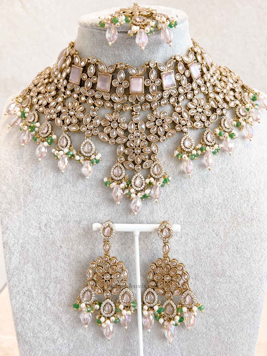 Pastel Bridal Choker Set - SOKORA JEWELSPastel Bridal Choker Setnecklace sets