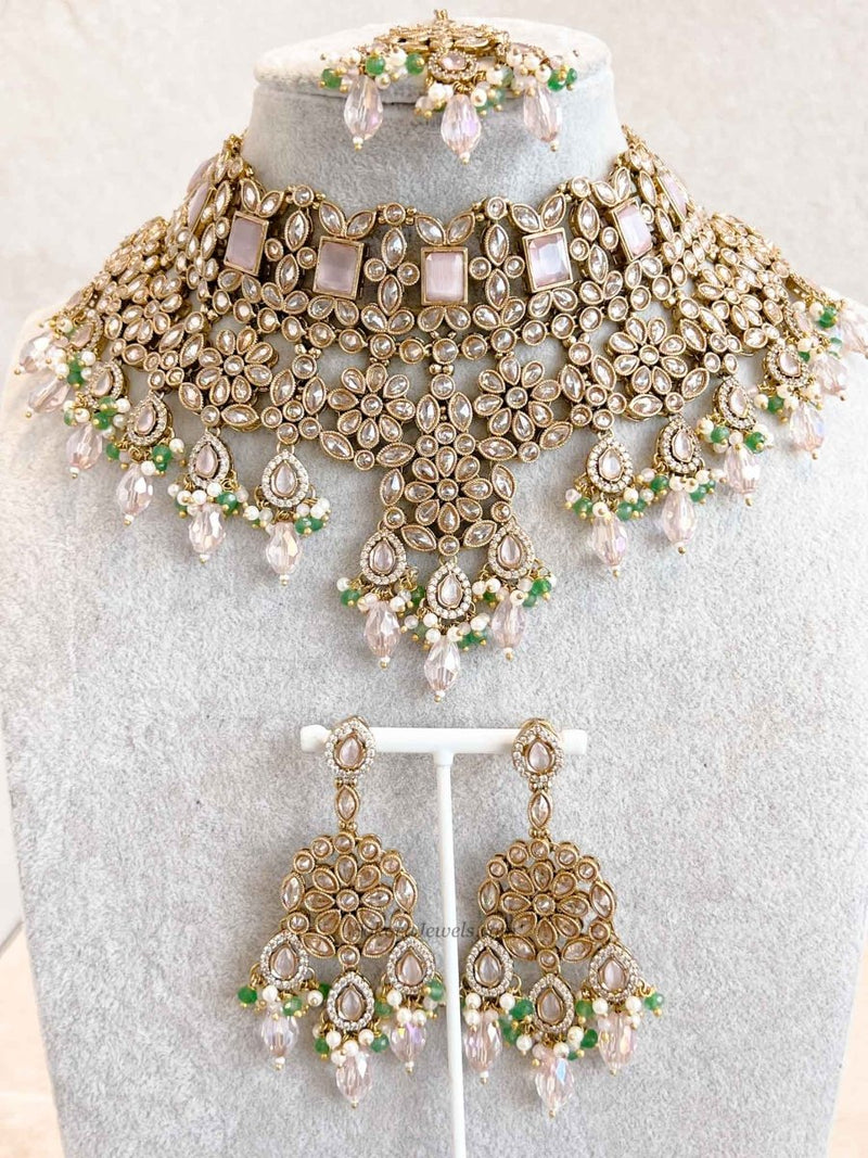 Pastel Bridal Choker Set - SOKORA JEWELSPastel Bridal Choker Setnecklace sets