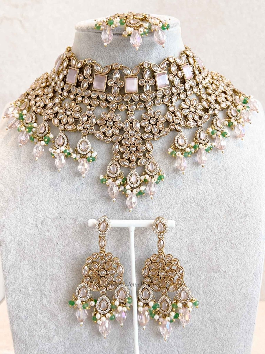 Pastel Bridal Choker Set - SOKORA JEWELSPastel Bridal Choker Setnecklace sets
