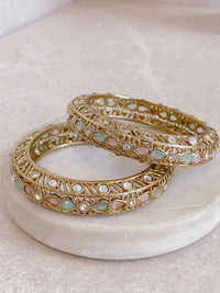 Pastel Detail Chunky Kada Bangles - SOKORA JEWELSPastel Detail Chunky Kada BanglesBANGLES