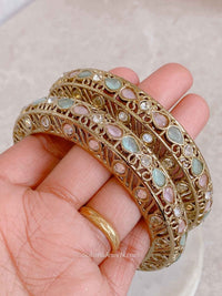 Pastel Detail Chunky Kada Bangles - SOKORA JEWELSPastel Detail Chunky Kada BanglesBANGLES
