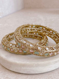 Pastel Detail Chunky Kada Bangles - SOKORA JEWELSPastel Detail Chunky Kada BanglesBANGLES