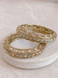 Pastel Detail Chunky Kada Bangles - SOKORA JEWELSPastel Detail Chunky Kada BanglesBANGLES