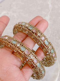 Pastel Detail Chunky Kada Bangles - SOKORA JEWELSPastel Detail Chunky Kada BanglesBANGLES