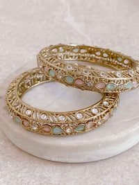 Pastel Detail Chunky Kada Bangles - SOKORA JEWELSPastel Detail Chunky Kada BanglesBANGLES