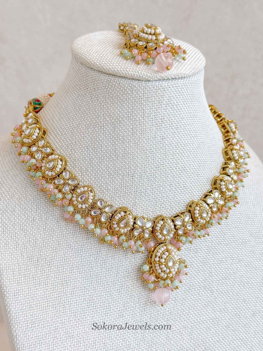 Pastel & Faux Kundan Set - SOKORA JEWELSPastel & Faux Kundan SetNECKLACE SETS
