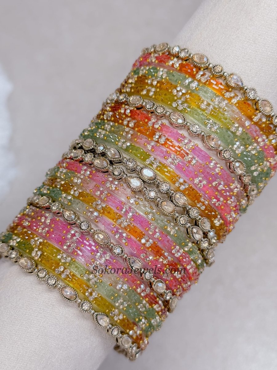 Pastel Glass Bangle set - SOKORA JEWELSPastel Glass Bangle setBANGLES