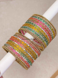 Pastel Glass Bangle set - 2.10 - SOKORA JEWELSPastel Glass Bangle set - 2.10BANGLES