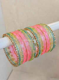 Pastel Glass Bangle set - 2.10 - SOKORA JEWELSPastel Glass Bangle set - 2.10BANGLES
