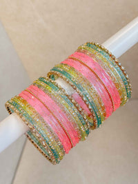 Pastel Glass Bangle set - 2.10 - SOKORA JEWELSPastel Glass Bangle set - 2.10BANGLES
